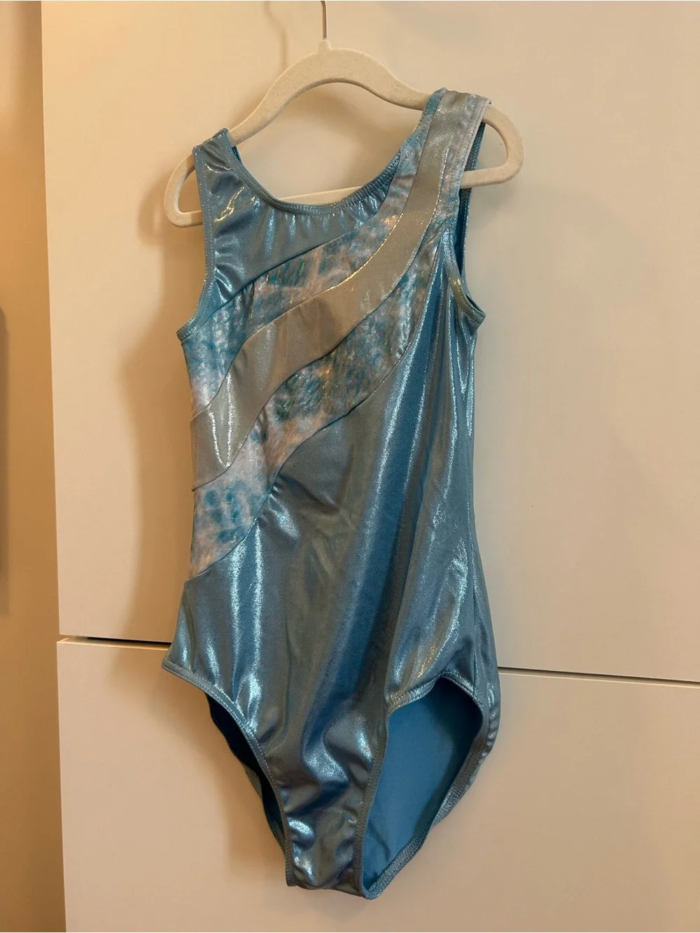 balera Shiny Light Blue and Silver Dance |Gymnastics Leotard - LC